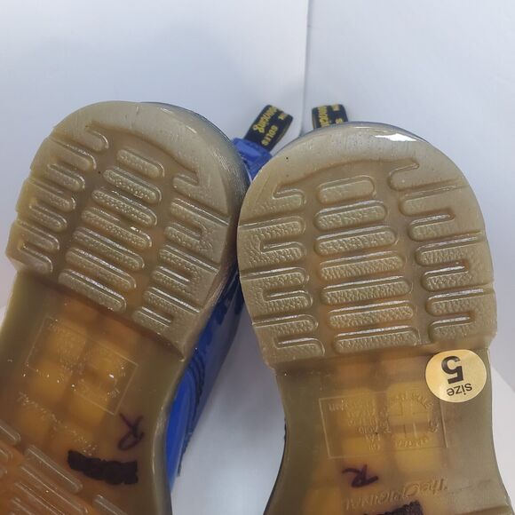 NEW Dr. MARTENS 1460 BLUE Patent Leather Lace-Up COMBAT Boot Women Sz 5 MSRP$160 - Picture 7 of 12